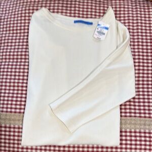 NWT J McLaughlin 3/4 sleeve casual shirt- ivory color